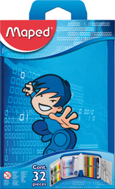 Maped Schüleretui Karate, aus Polyester, blau, befüllt