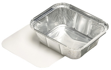 PAPSTAR Aluminium-Schale eckig, mit Deckel, 1.000 ml