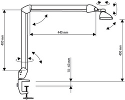MAUL LED-Arbeitsleuchte MAULwork, Klemmfuß, dimmbar, weiß