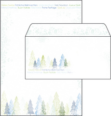 sigel Weihnachts-Umschlag Trees, DIN lang, 90 g/qm
