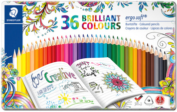 STAEDTLER Dreikant-Buntstift ergosoft, 36er Metalletui