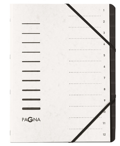 PAGNA Ordnungsmappe Sorting File, 12 Fächer, hellgrau