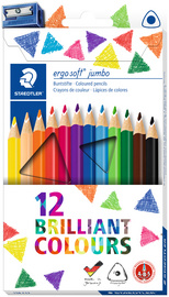 STADTLER Dreikant-Buntstift ergosoft jumbo, 12er Kartonetui