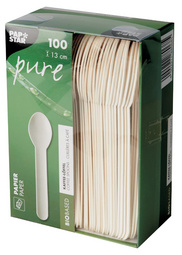 PAPSTAR Papier-Kaffeelöffel pure, Länge: 130 mm, weiß