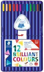 STAEDTLER Dreikant-Buntstift ergosoft, 10+2 Etui