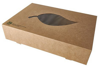 PAPSTAR Cateringbox pure, 357 x 247 x 80 mm, braun