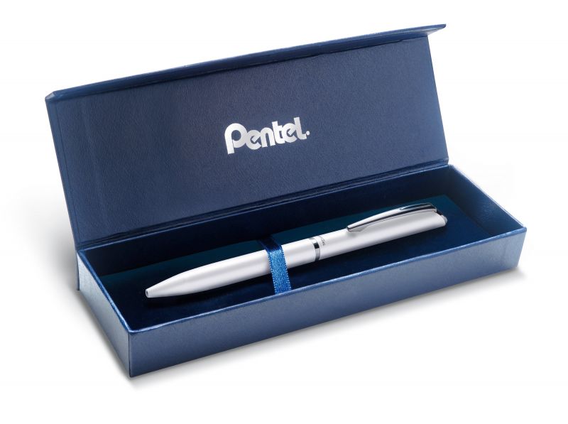 Pentel Liquid Gel-Tintenroller EnerGel HighClass BL2007, Druckmechanik, nachfüllbar, 0,35mm, Schwarz in Geschenkbox