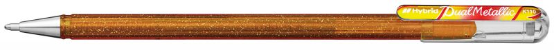 Pentel Glitzer-Gel-Tintenroller Dual Metallic K110, 0,5mm, Gold/Metallic-Rot&Gold