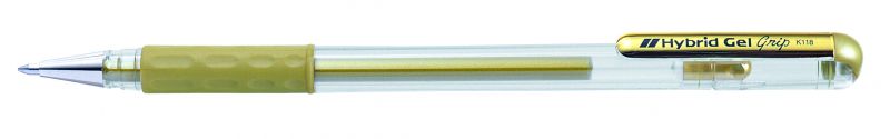 Pentel Metallic-Gel-Tintenroller Hybrid Gel Grip K118, 0,4mm, Gold