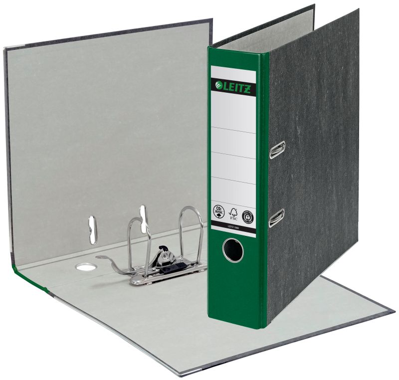 Leitz Qualitäts-Ordner, mit Schlitzen, A4, breit, grün