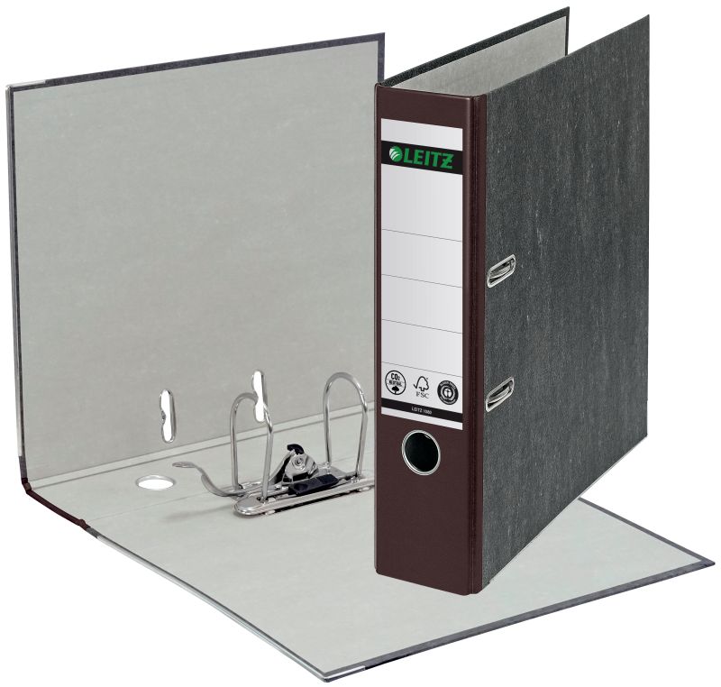 Leitz Qualitäts-Ordner, mit Schlitzen, A4, breit, braun
