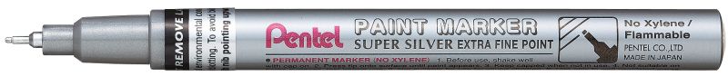 Pentel Deko-Lack-Marker feine Nadelspitze, 0,7mm, Silber