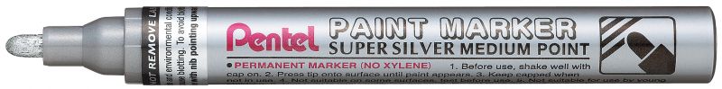 Pentel Deko-Lack-Marker Rundspitze, 2,5mm, Silber