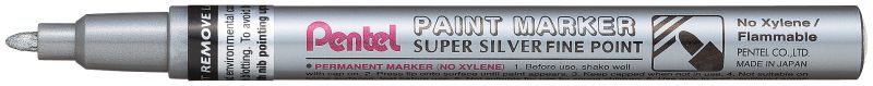 Pentel Deko-Lack-Marker Rundspitze, 1,5mm, Silber