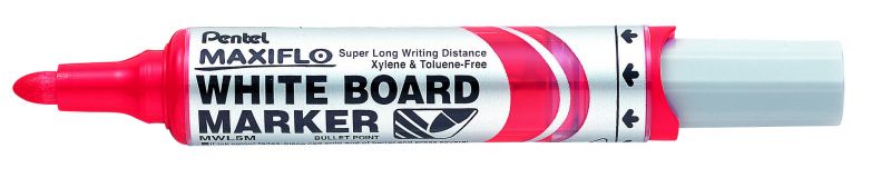Pentel Whiteboard-Marker Maxiflo MWL5M, 2,5mm Rundspitze, Rot