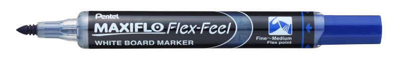 Pentel Whiteboard-Marker Maxiflo Flex-Feel MWL5SBF, flexible Spitze, Blau