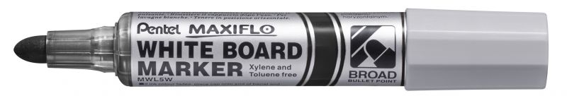 Pentel Whiteboard-Marker Maxiflo MWL5W, 4mm Rundspitze, Schwarz