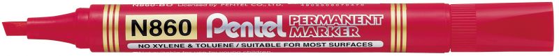 Pentel Permanent-Marker Pentel N860, 0,6 - 4,5mm Keilspitze, Rot