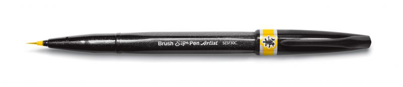 Pentel Pinselstift Brush Sign Pen Artist SESF30, extra feiner Strich, Gelb