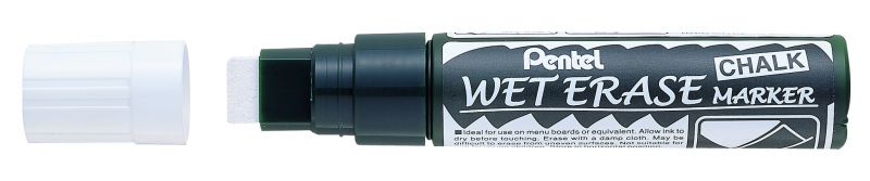 Pentel Kreidemarker Wet Erase, 3,5-10,5mm Keilspitze, Weiß