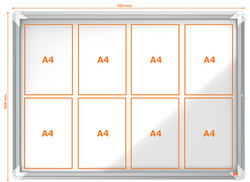 nobo Schaukasten, Metall-Rückwand, Innenbereich, 8 x DIN A4