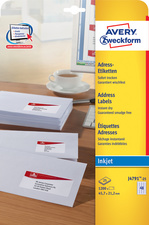 AVERY Zweckform Inkjet Adress-Etiketten, 45,7 x 21,2 mm