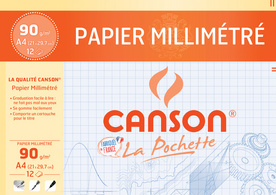 CANSON Millimeterpapier, DIN A4, 90 g/qm, Farbe: dunkelbraun