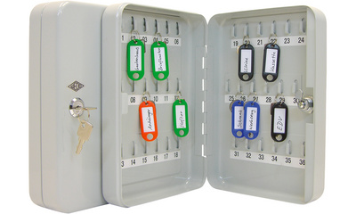 WEDO Schlüsselschrank für 24 Schlüssel, lichtgrau