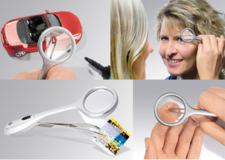 WEDO Lupenpinzette Trizette, mit LED-Licht, silber