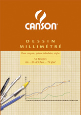 CANSON Millimeterpapier-Block, DIN A3, 90 g/qm