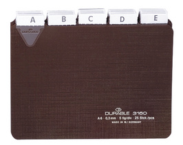DURABLE Karteiregister, A4 quer, braun, 25-teilig