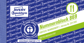 AVERY Zweckform Nummernblock 1 - 100, 105 x 53 mm, 5-farbig