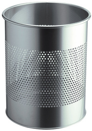 DURABLE Papierkorb METALL, rund, 15 Liter, grau
