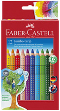 FABER-CASTELL Dreikant-Buntstifte Jumbo GRIP, 12er Etui