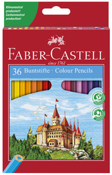 FABER-CASTELL Hexagonal-Buntstifte CASTLE, 48er Kartonetui