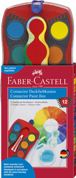FABER-CASTELL Deckfarbkasten CONNECTOR, 12 Farben, blau