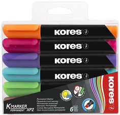 Kores Permanent-Marker K MARKER, Rundspitze, 6er Etui