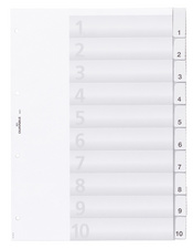 DURABLE Kunststoff-Register, A4, 10-teilig, transparent