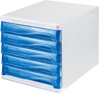 helit Schubladenbox the wave, 5 Schübe, weiß/blau-
