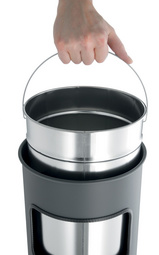 DURABLE Papierkorb METALL, mit Ascher, rund, schwarz