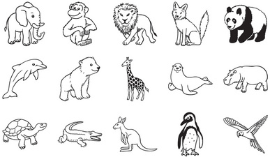 HEYDA Motivstempel-Set Zootiere, Klarsicht-Runddose