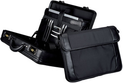 Alassio Attaché-Koffer MODICA, Lederimitat/Nylon, schwarz