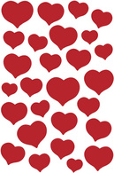 HERMA Sticker MAGIC Rote Herzen, Stone