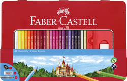 FABER-CASTELL Hexagonal-Buntstifte CASTLE, 48er Metalletui