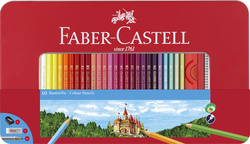 FABER-CASTELL Hexagonal-Buntstifte CASTLE, 48er Metalletui