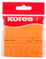 Kores Haftnotizen NEON, 75 x 75 mm, blanko, neon-gelb