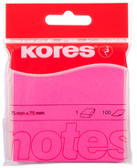 Kores Haftnotizen NEON, 75 x 75 mm, blanko, neon-gelb