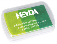 HEYDA Stempelkissen 3-Color, limone/hellgrün/dunkelgrün