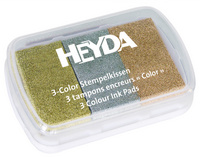 HEYDA Stempelkissen 3-Color, limone/hellgrün/dunkelgrün