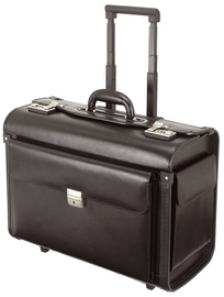 Alassio Pilotenkoffer SILVANA, Lederimitat, schwarz